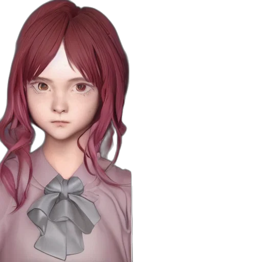 face, 3d render, concept art, anime transparent PNG cut-out