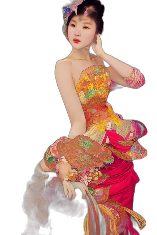 dress, jewelry, photorealistic, 3d render transparent PNG cut-out