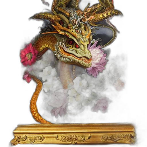 dragon, crown, staff, creature transparent PNG cut-out