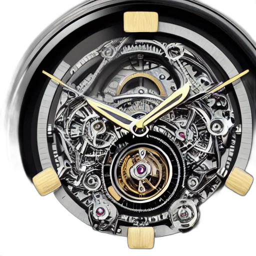 jewelry, retro, futuristic, tourbillon transparent PNG cut-out