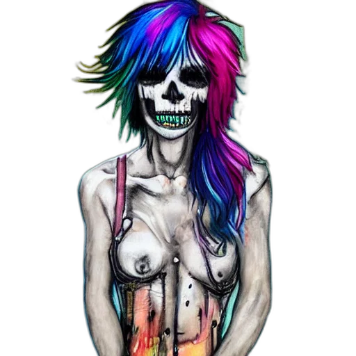 watercolor, cyberpunk, fantasy art, cartoon transparent PNG cut-out