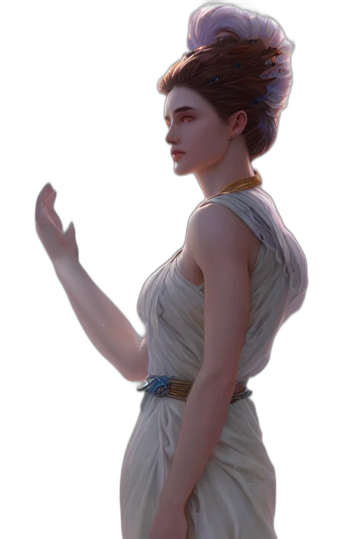 dress, staff, jewelry, crown transparent PNG cut-out