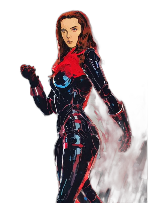 robot, dress, comic book art, concept art transparent PNG cut-out