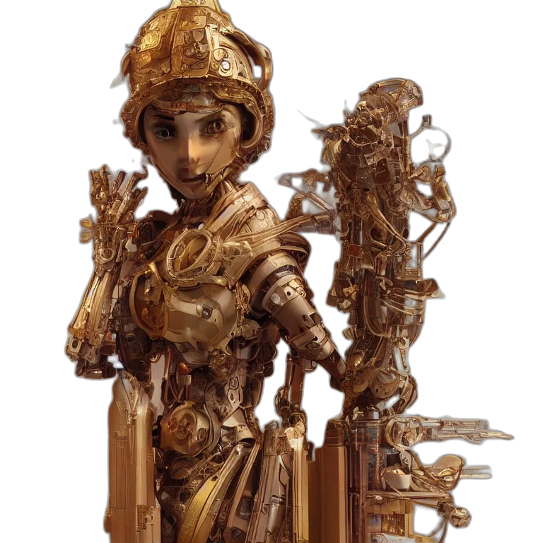 staff, jewelry, robot, crown transparent PNG cut-out
