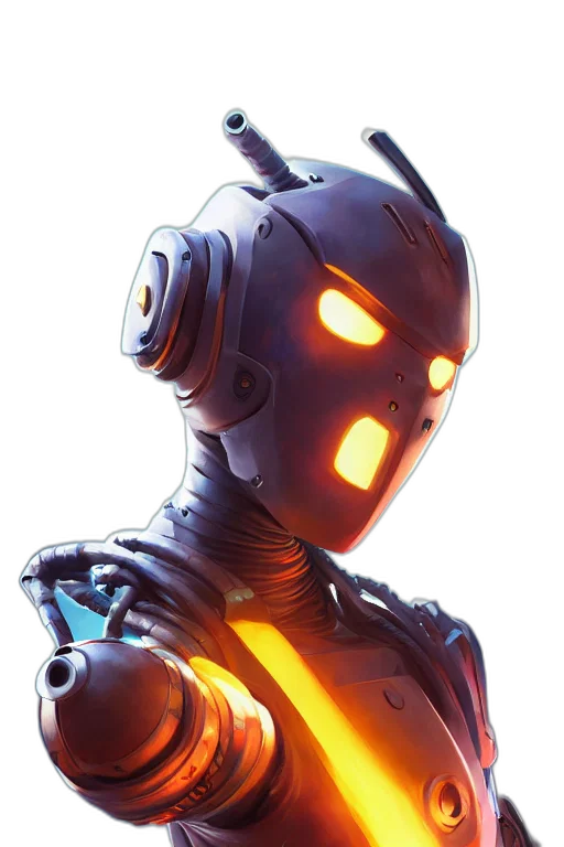robot, mask, face, weapon transparent PNG cut-out