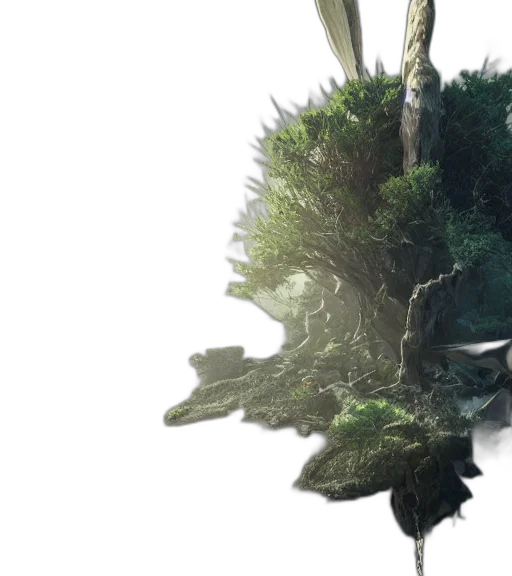 tree, dragon, hair, creature transparent PNG cut-out