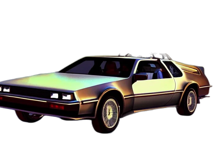 car, vaporwave, concept art, 3d render transparent PNG cut-out