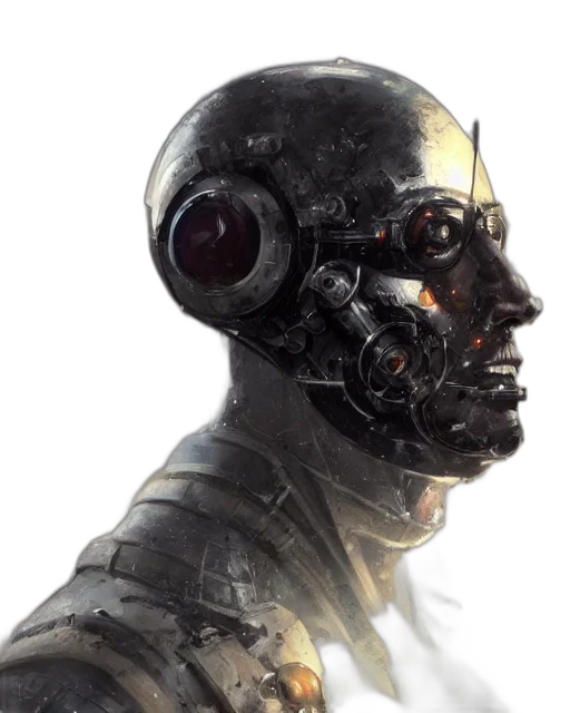 robot, mask, face, cyberpunk transparent PNG cut-out
