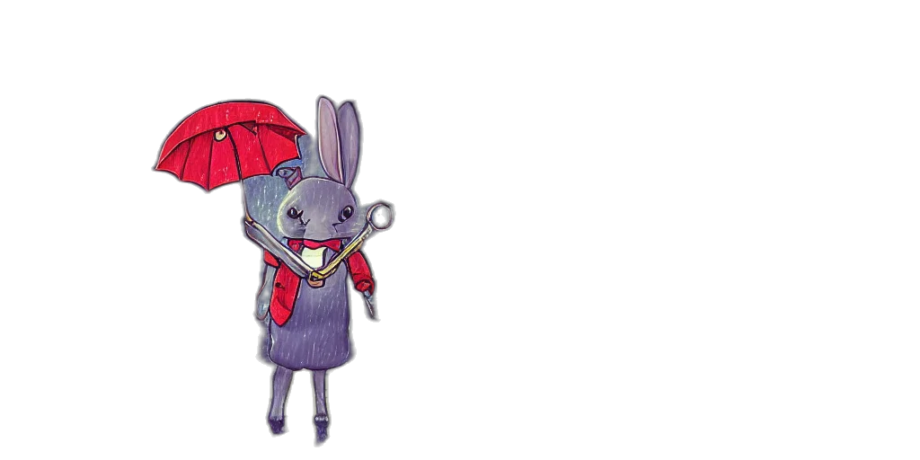umbrella, jacket, mask, staff transparent PNG cut-out