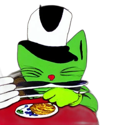 food, hat, staff, cat transparent PNG cut-out