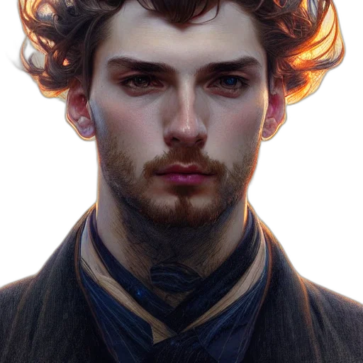 face, hair, crown, jacket transparent PNG cut-out