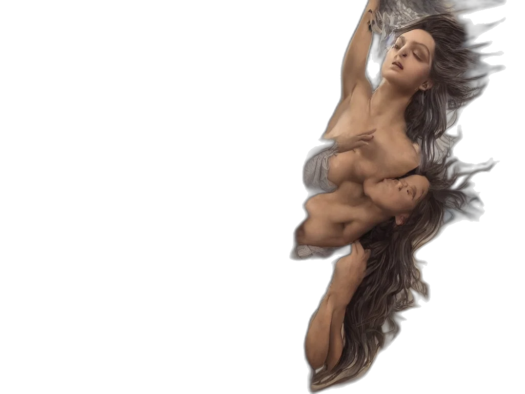 hair, dress, photorealistic, 3d render transparent PNG cut-out