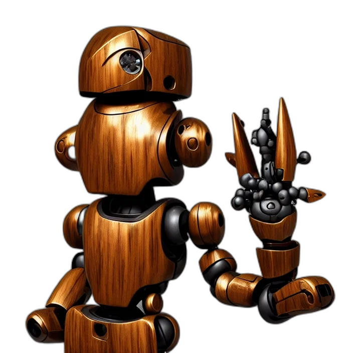 robot, staff, weapon, 3d render transparent PNG cut-out