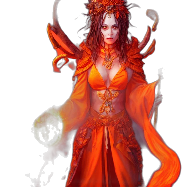 dress, staff, fantasy art, concept art transparent PNG cut-out