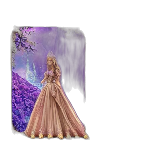 dress, jewelry, fantasy art, 3d render transparent PNG cut-out