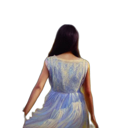 dress, hair, staff, jewelry transparent PNG cut-out