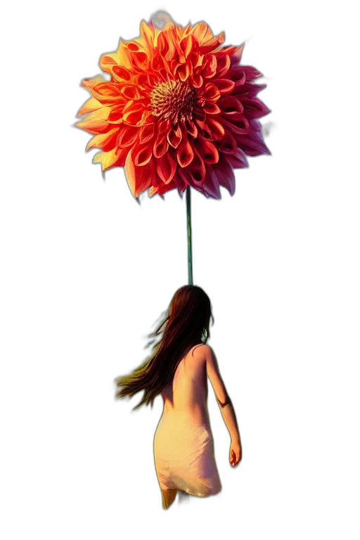 flower, umbrella, dress, staff transparent PNG cut-out