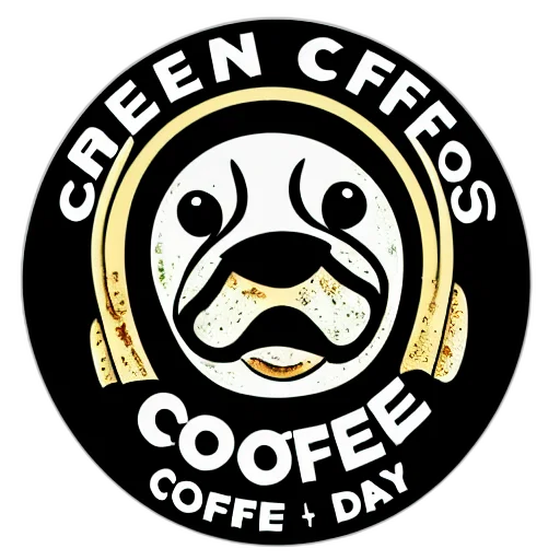 cartoon, green, circular, coffee transparent PNG cut-out