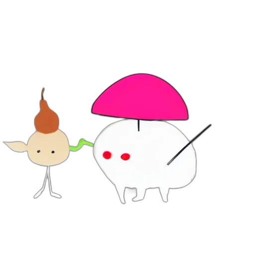 umbrella, hat, staff, animal transparent PNG cut-out