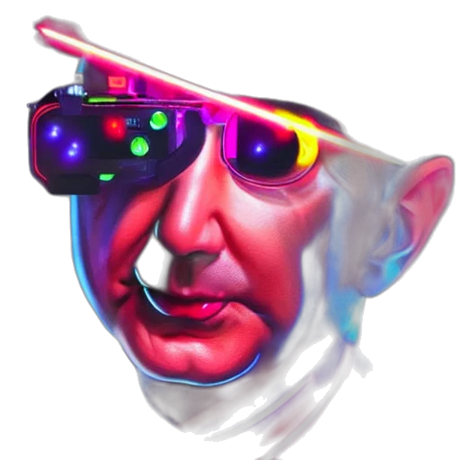 mask, face, vaporwave, cyberpunk transparent PNG cut-out
