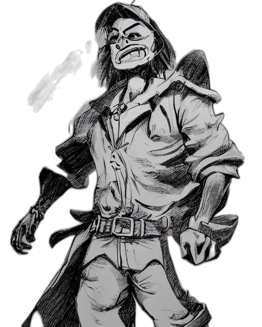 jacket, comic book art, concept art, pencil sketch transparent PNG cut-out