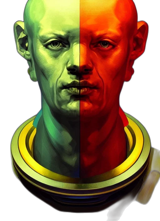 face, mask, robot, comic book art transparent PNG cut-out