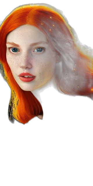 dragon, face, hair, creature transparent PNG cut-out