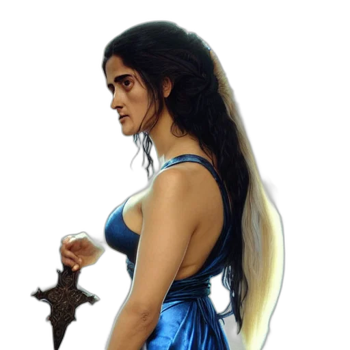 dress, staff, dragon, sword transparent PNG cut-out