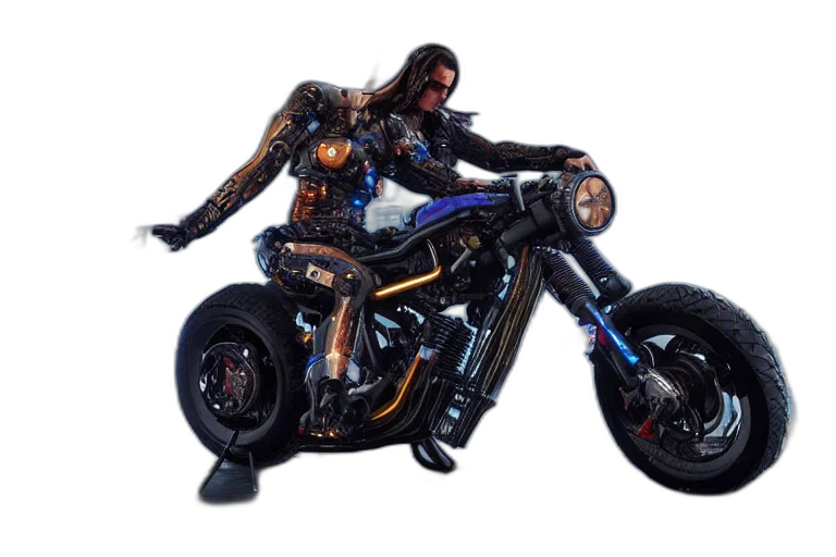concept art, 3d render, cyberpunk, comic book art transparent PNG cut-out