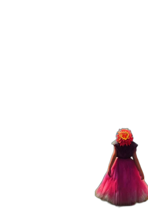 dress, crown, flower, creature transparent PNG cut-out