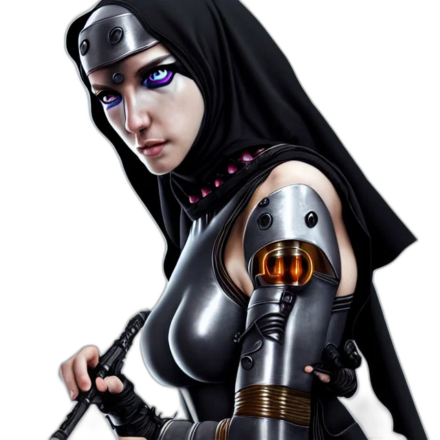 robot, weapon, mask, staff transparent PNG cut-out