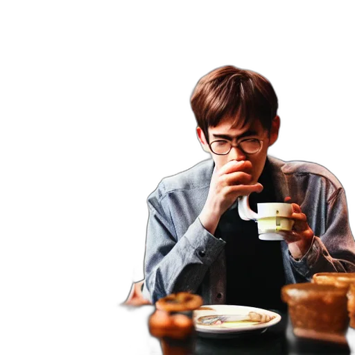 food, robot, staff, photorealistic transparent PNG cut-out