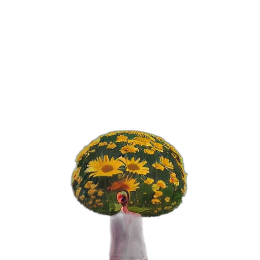 flower, hat, umbrella, dress transparent PNG cut-out