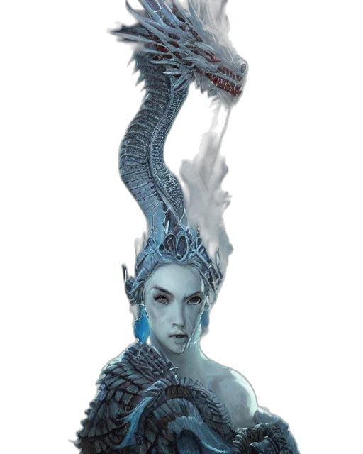 dragon, creature, staff, mask transparent PNG cut-out