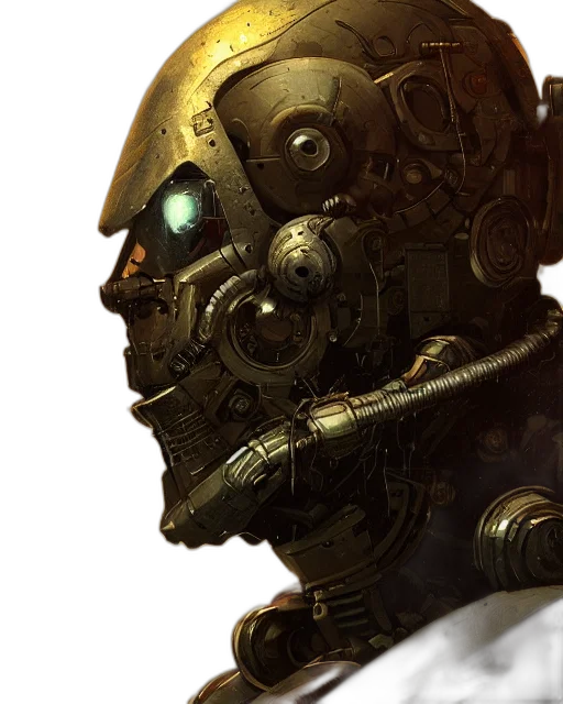 robot, face, mask, concept art transparent PNG cut-out