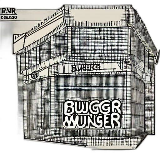 building, concept art, 3d render, burger transparent PNG cut-out