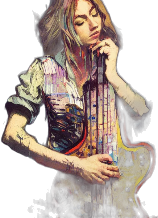 dress, jacket, face, watercolor transparent PNG cut-out