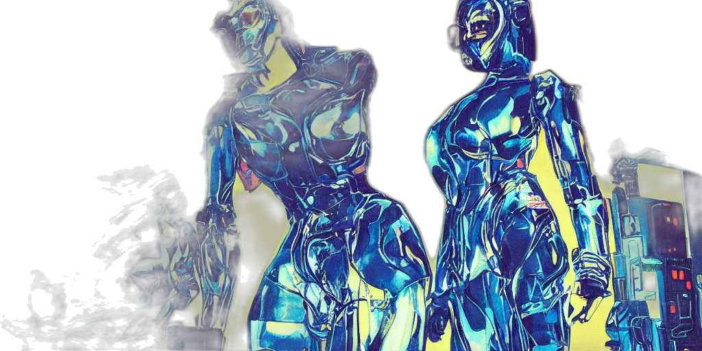 robot, concept art, 3d render, comic book art transparent PNG cut-out