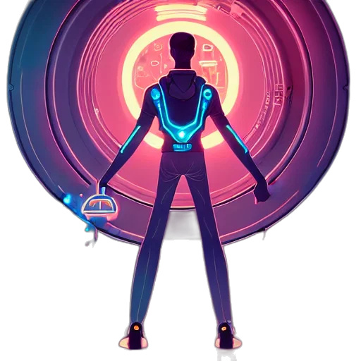 robot, staff, jacket, concept art transparent PNG cut-out