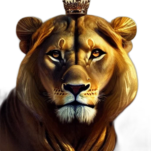 crown, animal, photorealistic, fantasy art transparent PNG cut-out