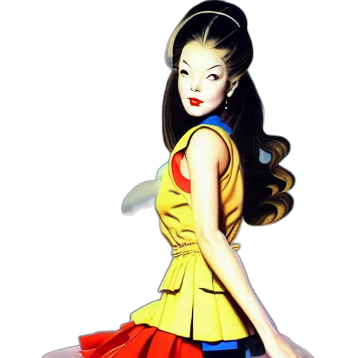 dress, staff, photorealistic, cartoon transparent PNG cut-out