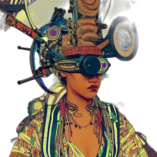 mask, robot, jewelry, staff transparent PNG cut-out