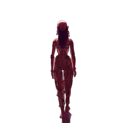robot, dress, creature, staff transparent PNG cut-out