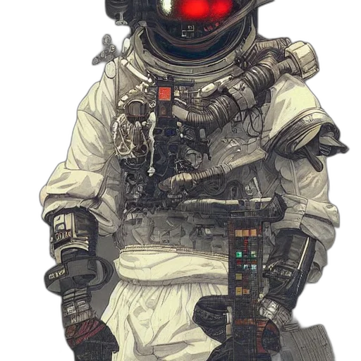 robot, jacket, mask, face transparent PNG cut-out