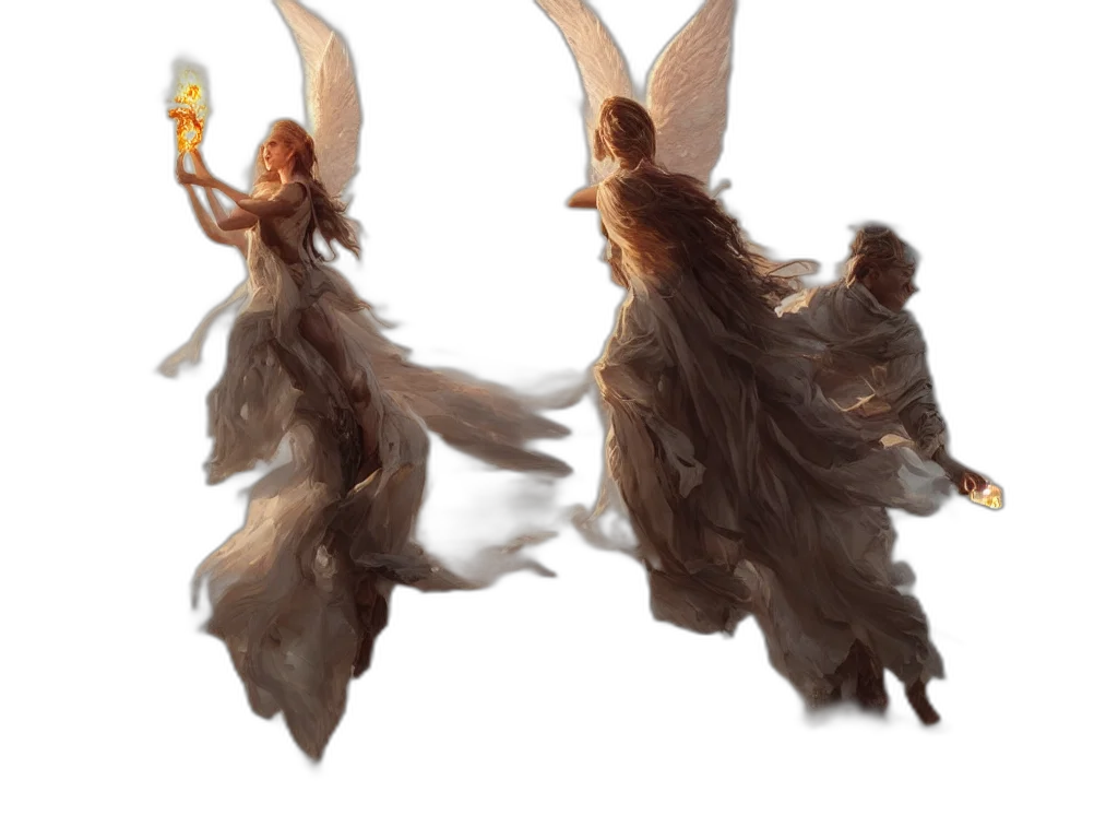 creature, dragon, dress, hair transparent PNG cut-out