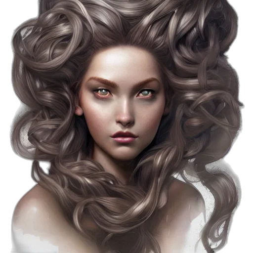 hair, face, crown, fantasy art transparent PNG cut-out