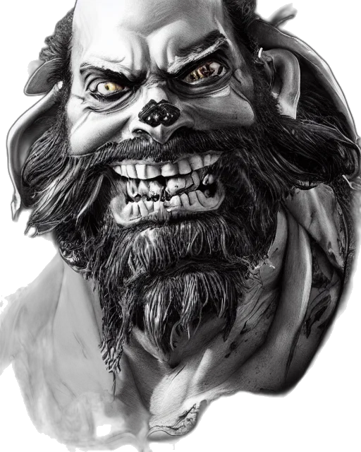 face, mask, creature, concept art transparent PNG cut-out