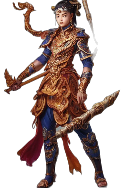 staff, sword, dragon, fantasy art transparent PNG cut-out