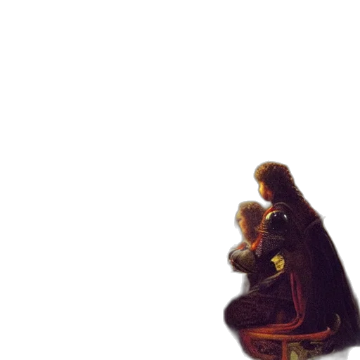 crown, jacket, staff, oil painting transparent PNG cut-out