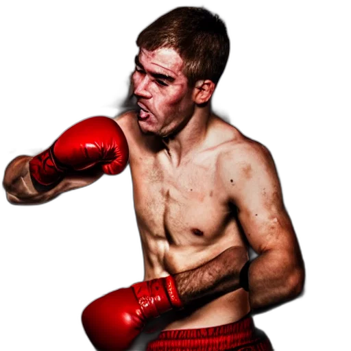 weapon, photorealistic, boxer, punching transparent PNG cut-out